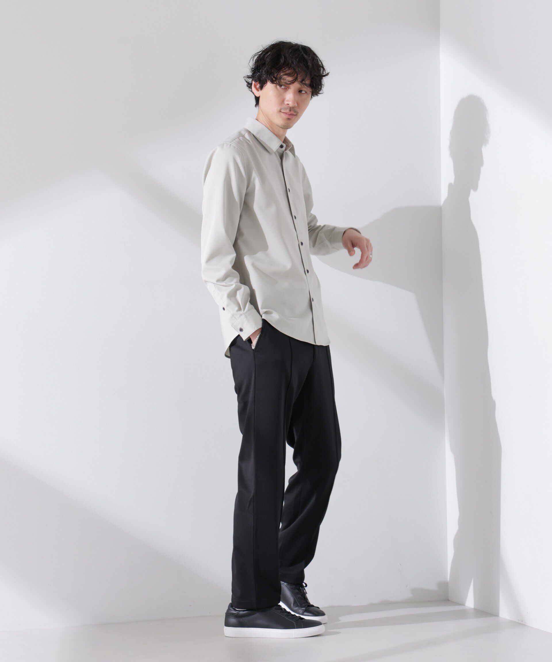 nano･universe「ダブルジャージーテーパードパンツ」|チノ|