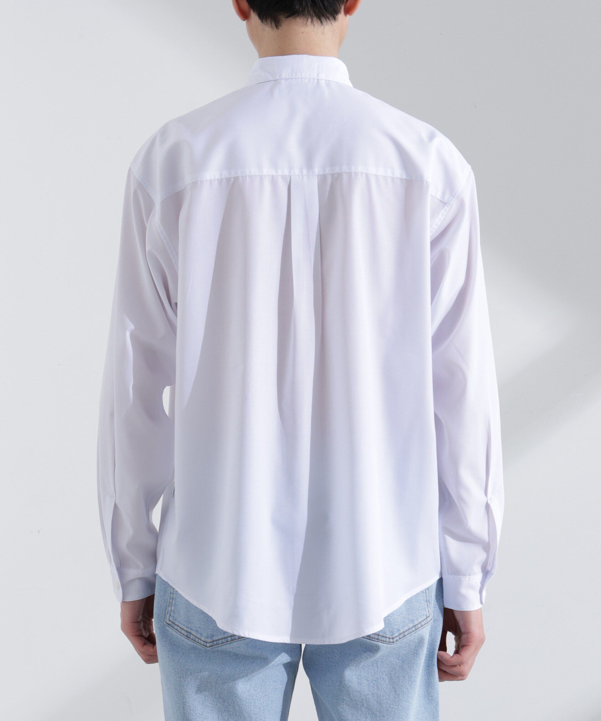 nano･universe「「NJ/CLUB」ロゴ刺繍リラックスレギュラーカラーシャツ」|シャツ・ブラウス|