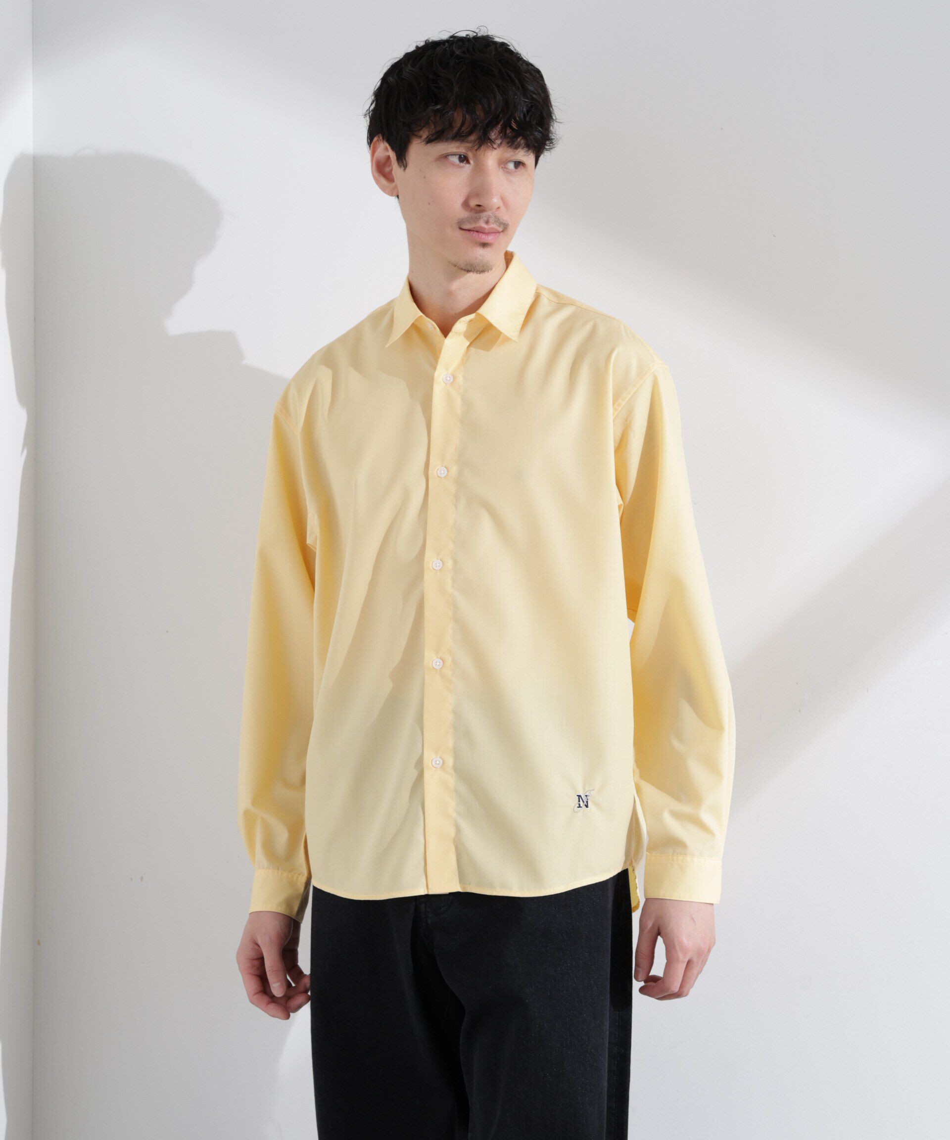 nano･universe「「NJ/CLUB」ロゴ刺繍リラックスレギュラーカラーシャツ」|シャツ・ブラウス|