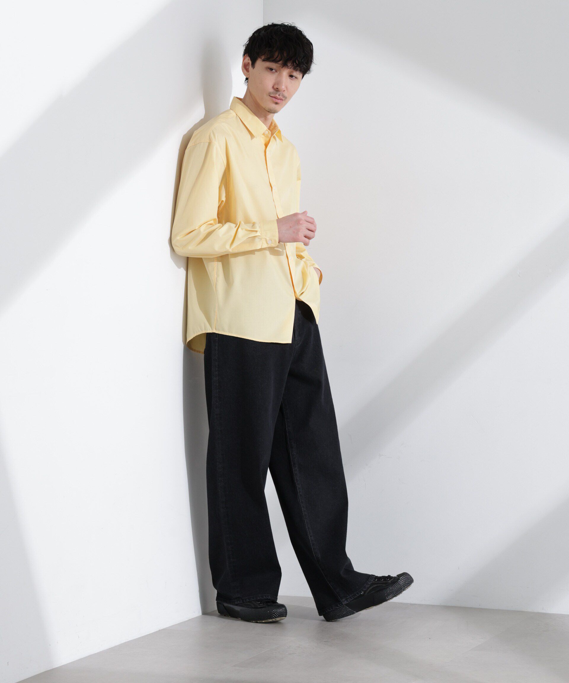 nano･universe「「NJ/CLUB」ロゴ刺繍リラックスレギュラーカラーシャツ」|シャツ・ブラウス|