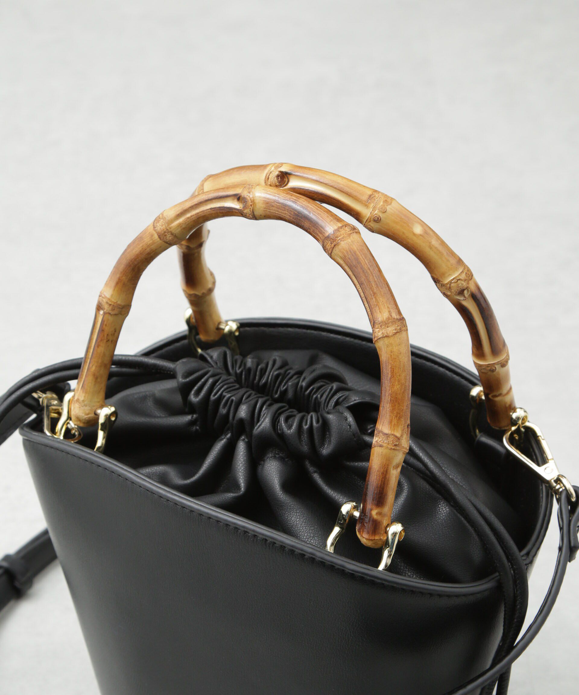 nano･universe「バンブーハンドルミニバケツバッグ」|ショルダー・メッセンジャー|