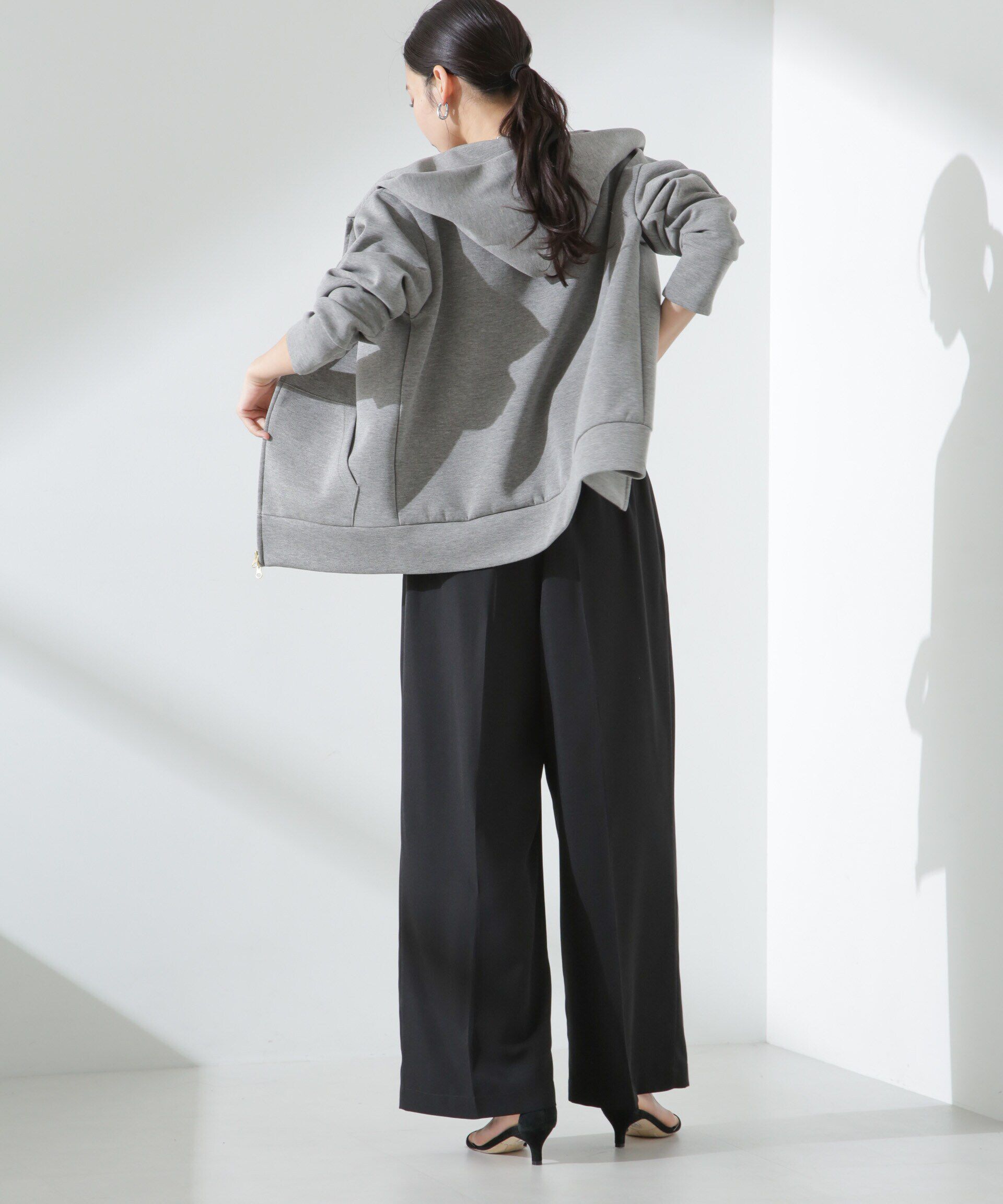 nano･universe「サイドリボンイージーワイドパンツ」|チノ|