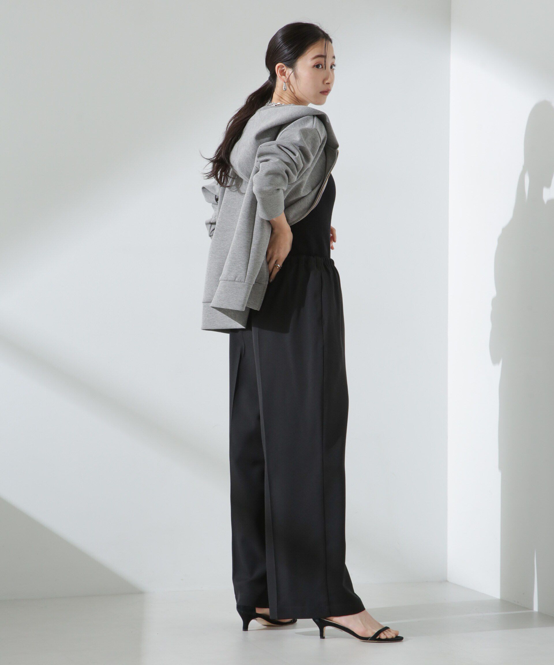 nano･universe「サイドリボンイージーワイドパンツ」|チノ|