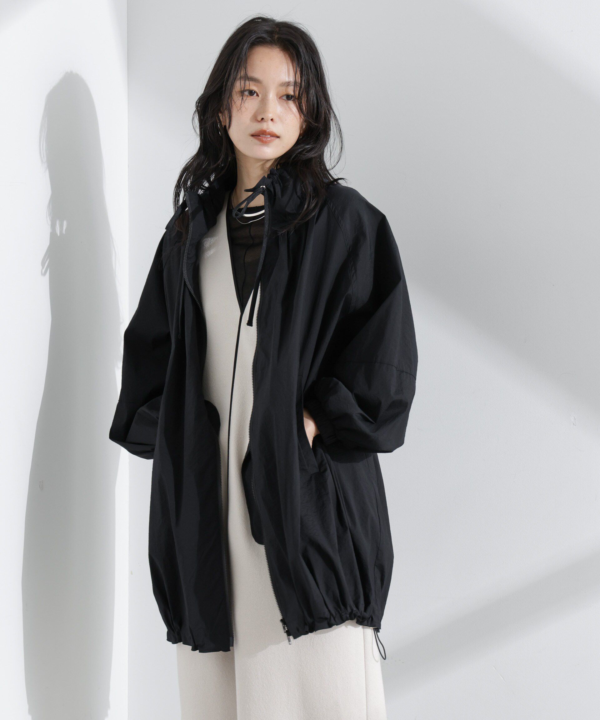 nano･universe「ナイロンワッシャーオーバーサイズライトブルゾン」|ブルゾン・スタジャン|