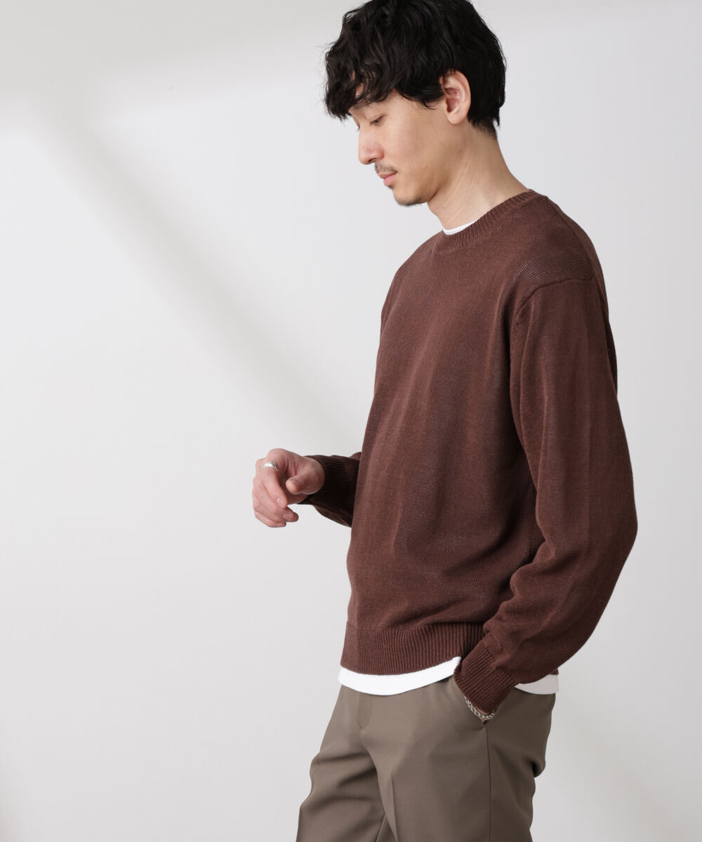 nano･universe「クルーネック シアーニット」|ニット・セーター|