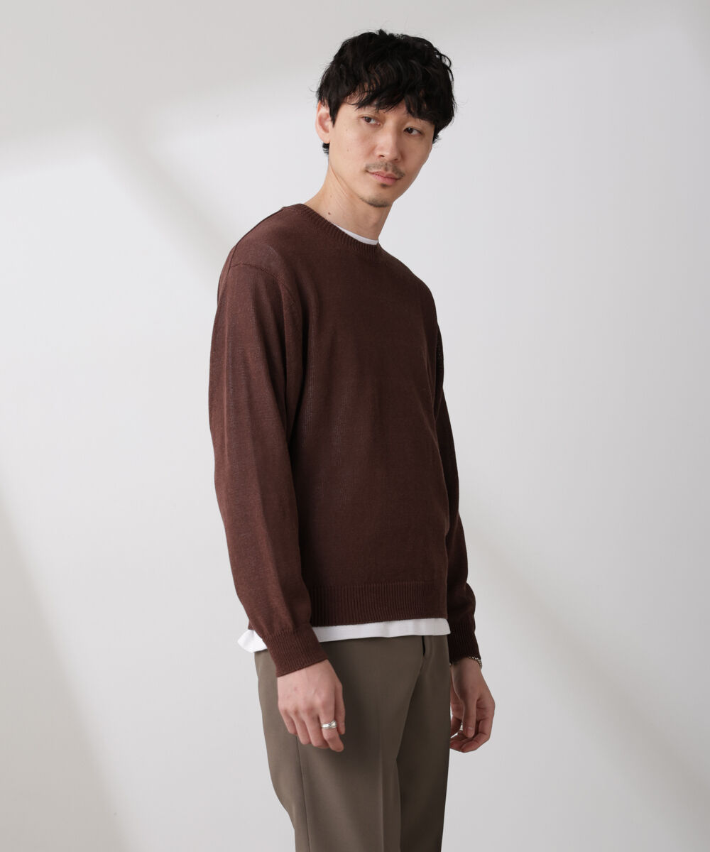 nano･universe「クルーネック シアーニット」|ニット・セーター|