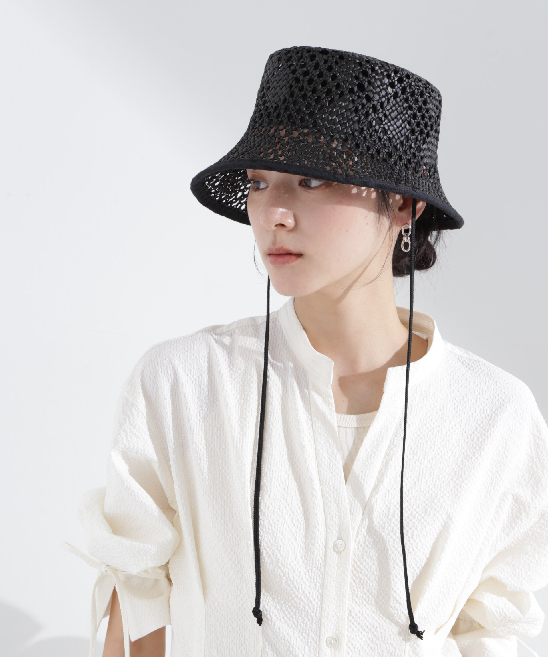 nano･universe「Benelli Montacone/パイピングハット」|キャップ・キャスケット|ブラック