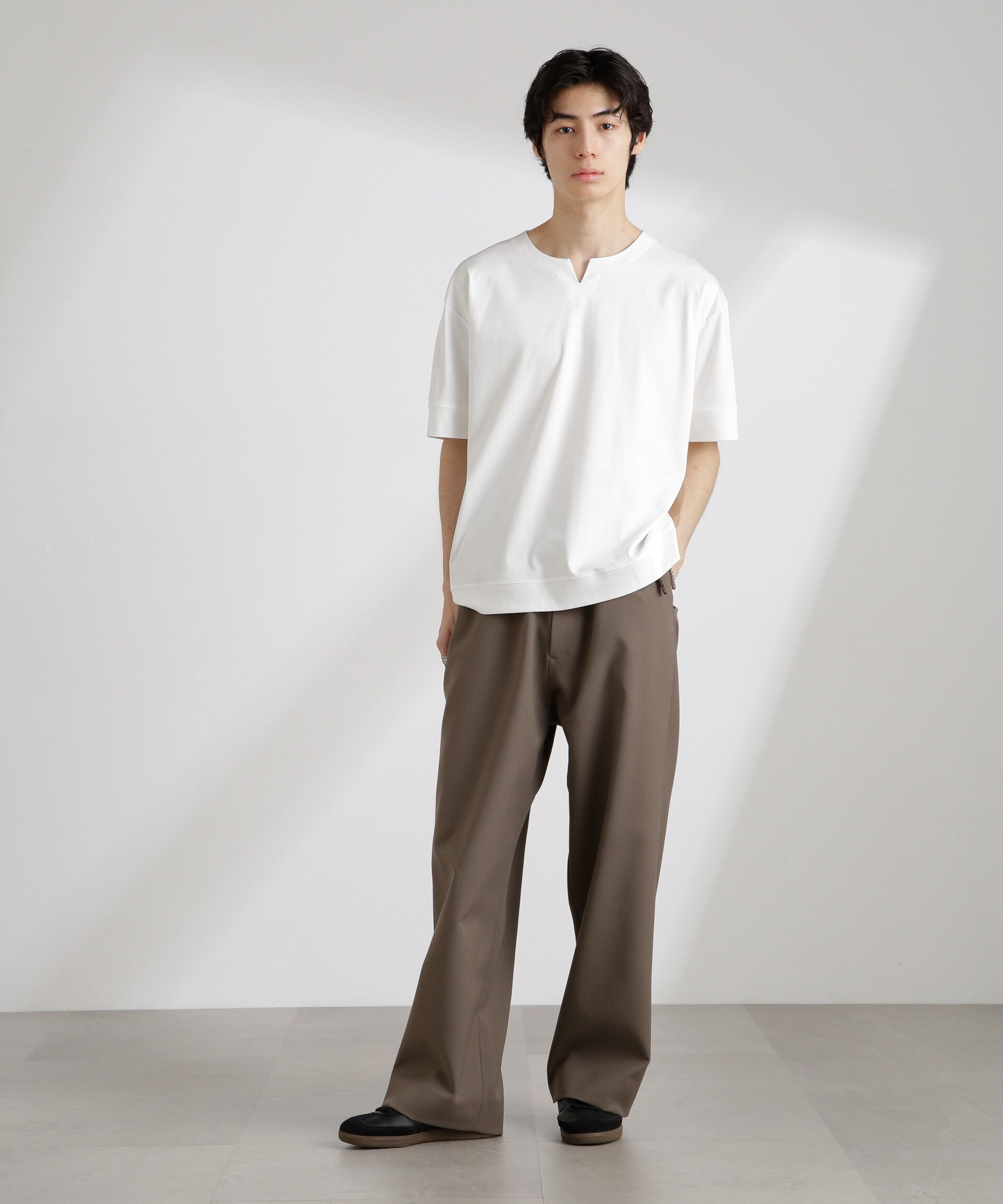 nano･universe「50/－シルケットスムースキーネックTシャツ」|Tシャツ・カットソー|