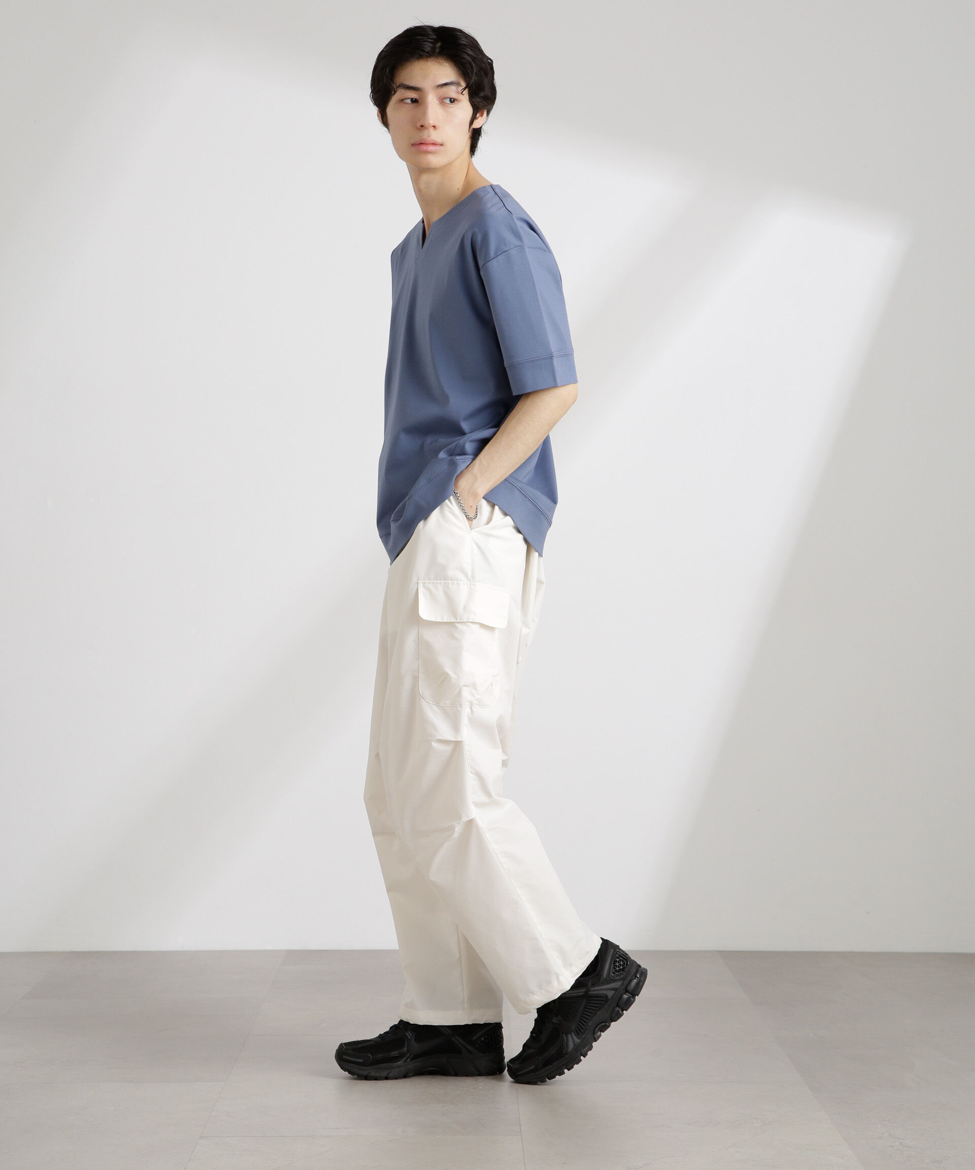 nano･universe「50/－シルケットスムースキーネックTシャツ」|Tシャツ・カットソー|