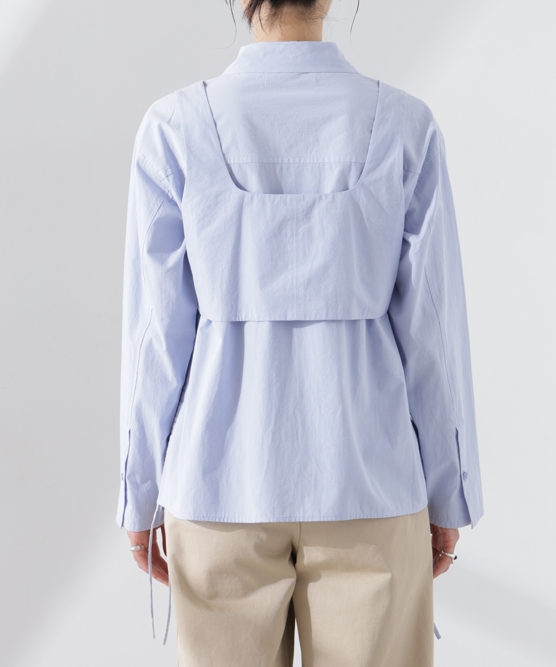 nano･universe「ビスチェセットドロストワイドコットンシャツ」|シャツ・ブラウス|