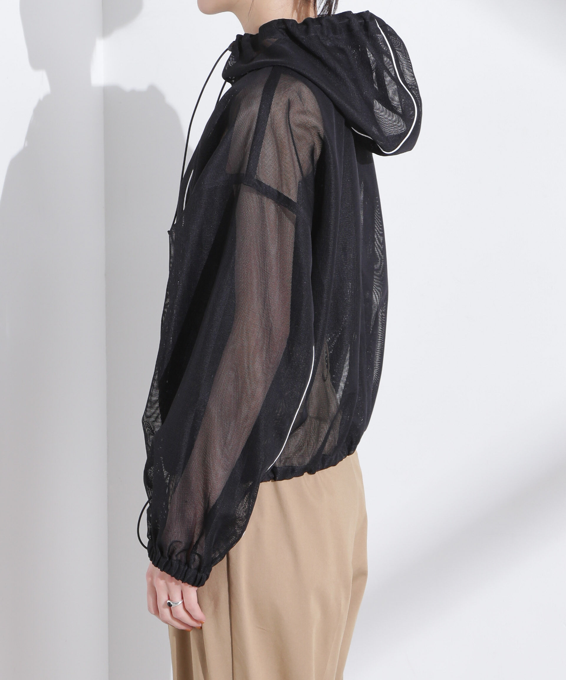 nano･universe「配色パイピングメッシュブルゾン」|ブルゾン・スタジャン|