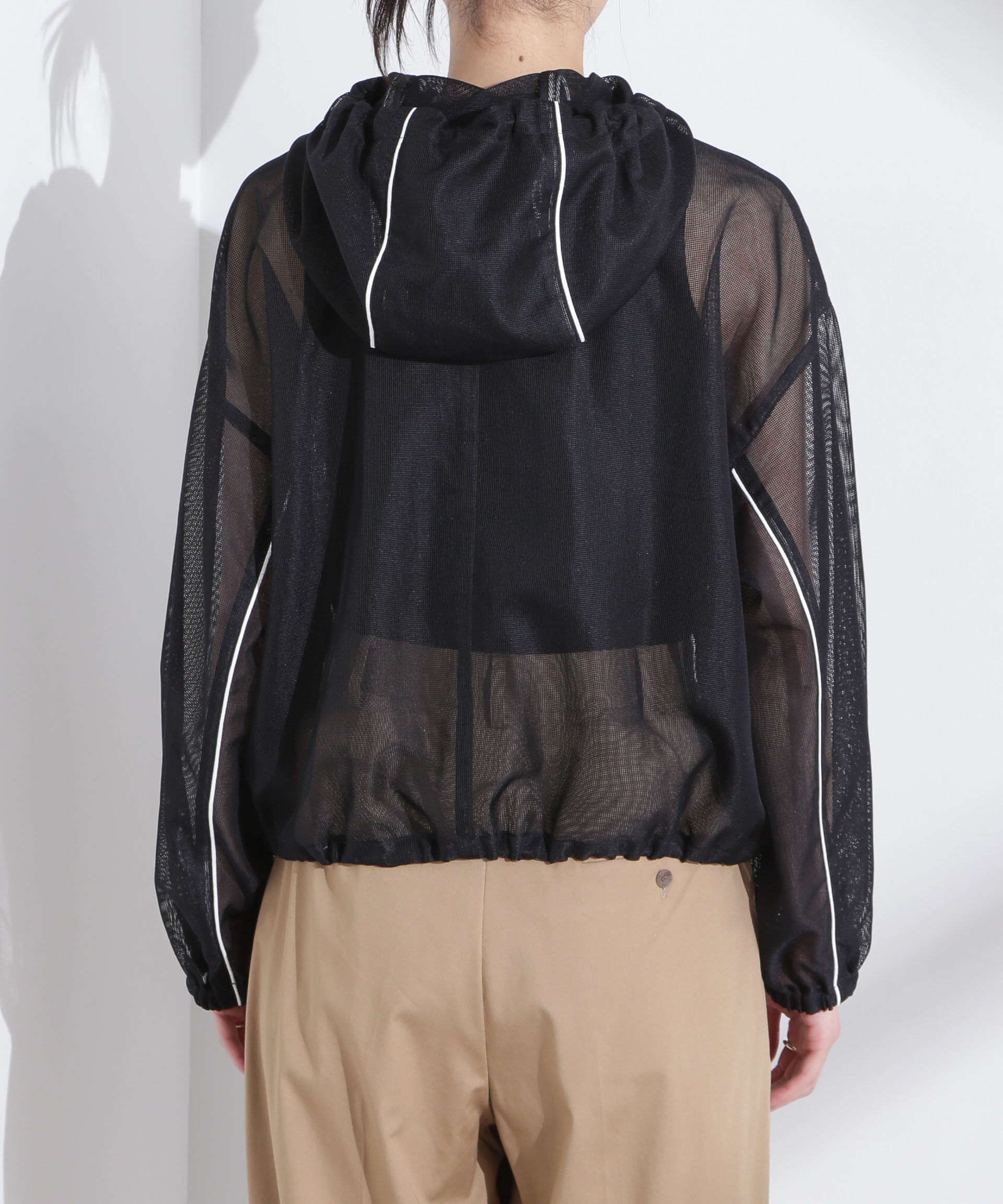 nano･universe「配色パイピングメッシュブルゾン」|ブルゾン・スタジャン|