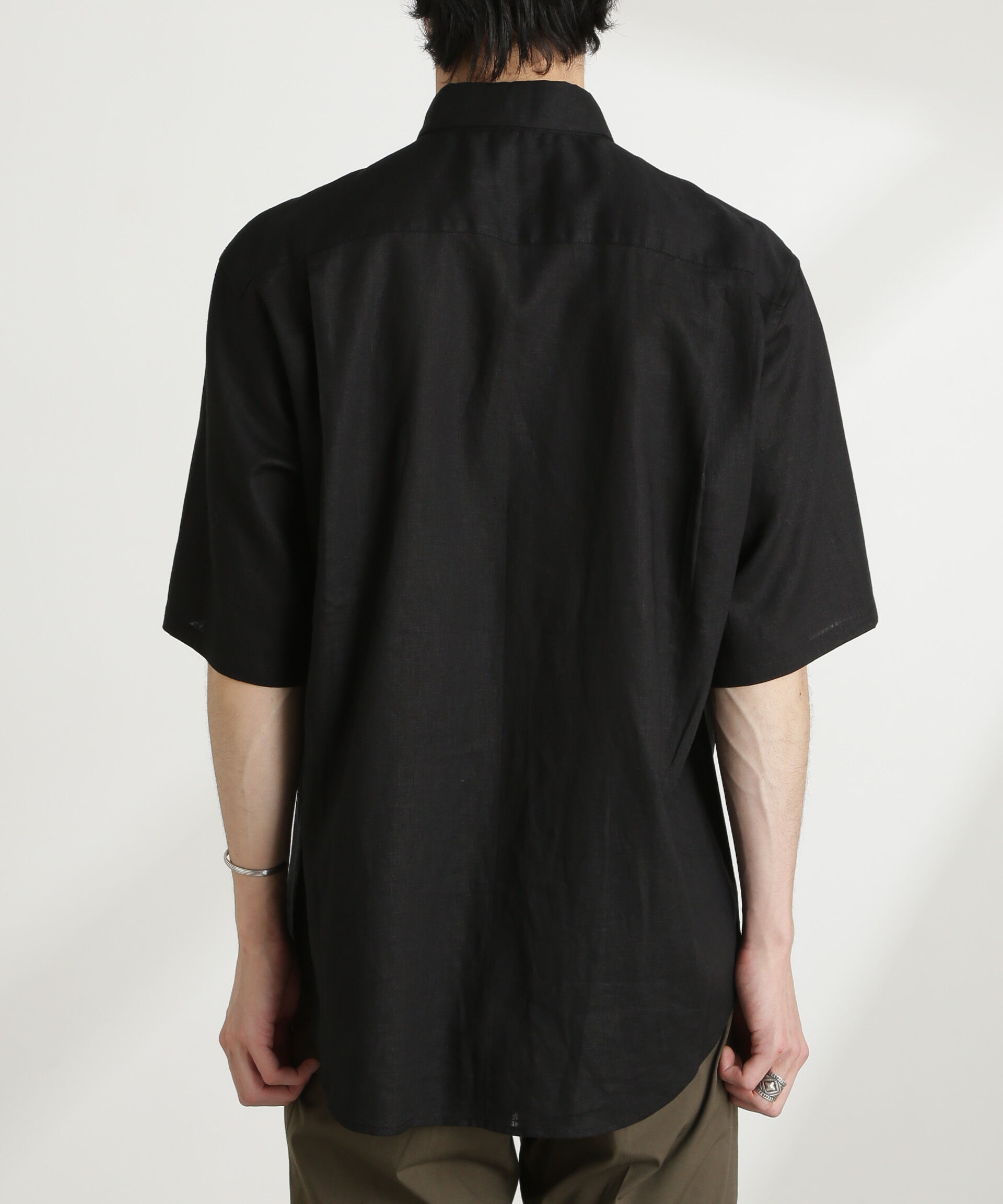 nano･universe「アンチスメルリネン レギュラーカラー 半袖」|シャツ・ブラウス|