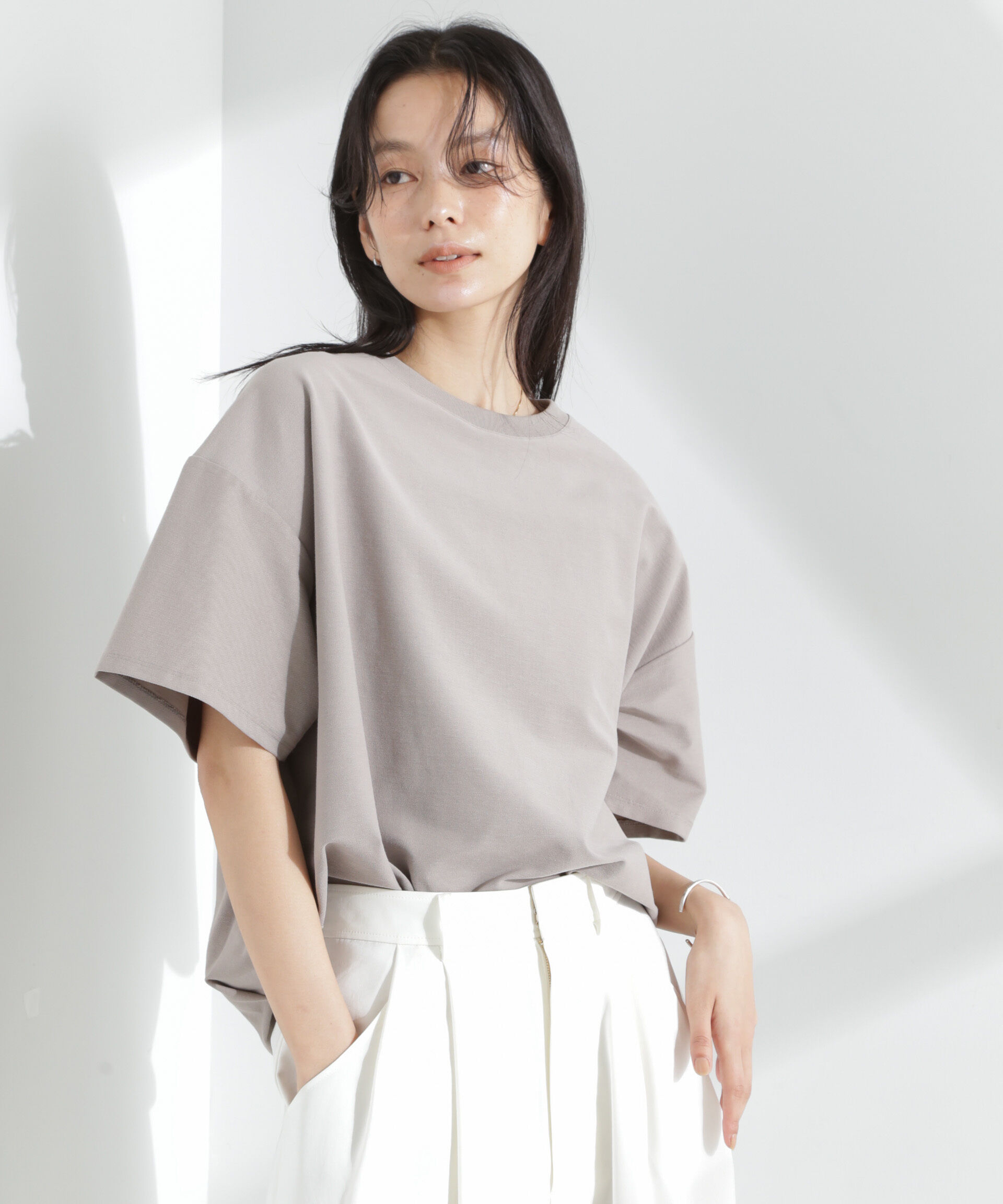 nano･universe「「MC」coveross(R)ツイル調 冷感プレーティング天竺Tシャツ」|Tシャツ・カットソー|