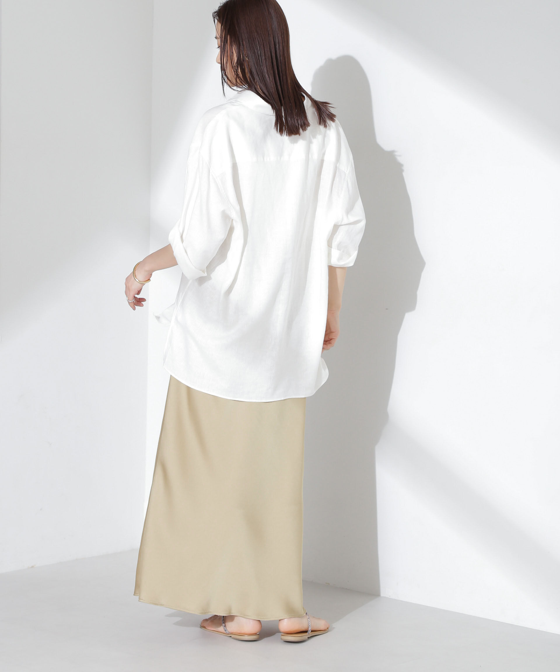 nano･universe「サテンフレアスカート」|スカート|