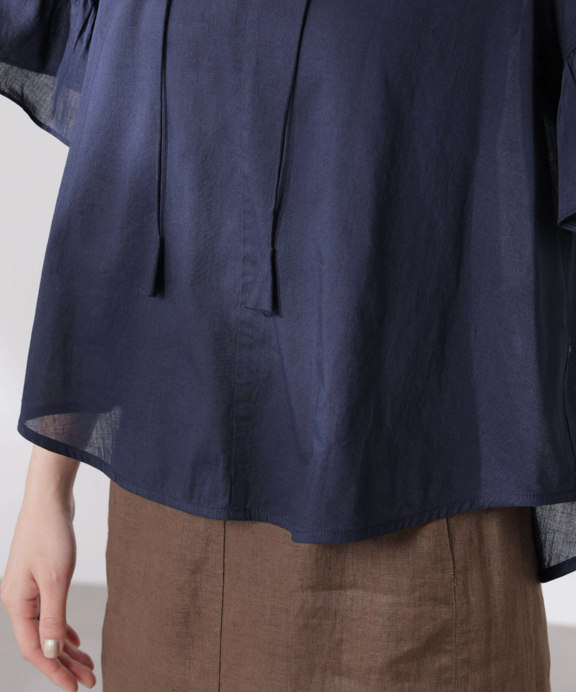 nano･universe「made in india コットンフリルスリーブブラウス」|シャツ・ブラウス|