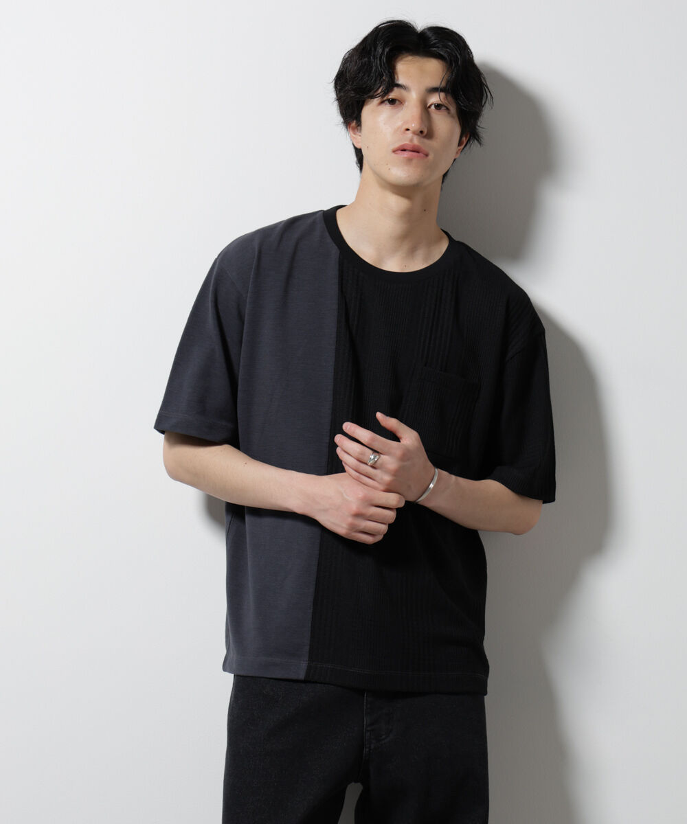 nano･universe「リンクスカノコ コンビTシャツ 半袖」|Tシャツ・カットソー|