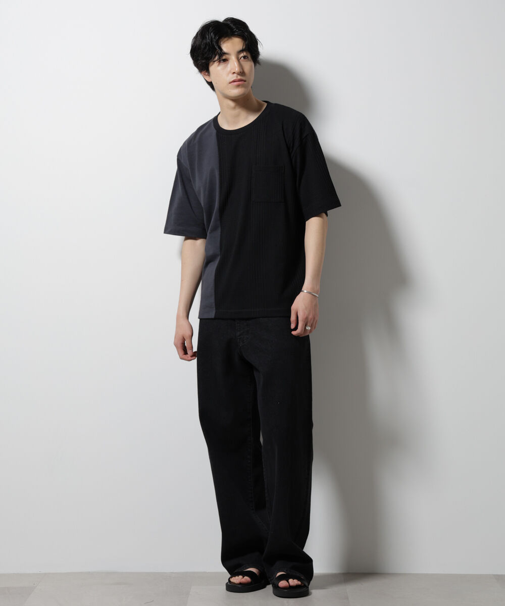 nano･universe「リンクスカノコ コンビTシャツ 半袖」|Tシャツ・カットソー|