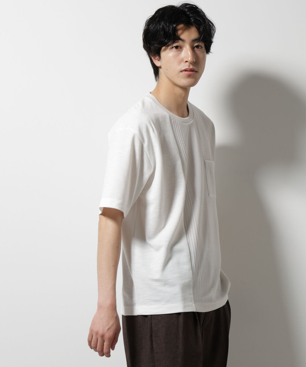 nano･universe「リンクスカノコ コンビTシャツ 半袖」|Tシャツ・カットソー|