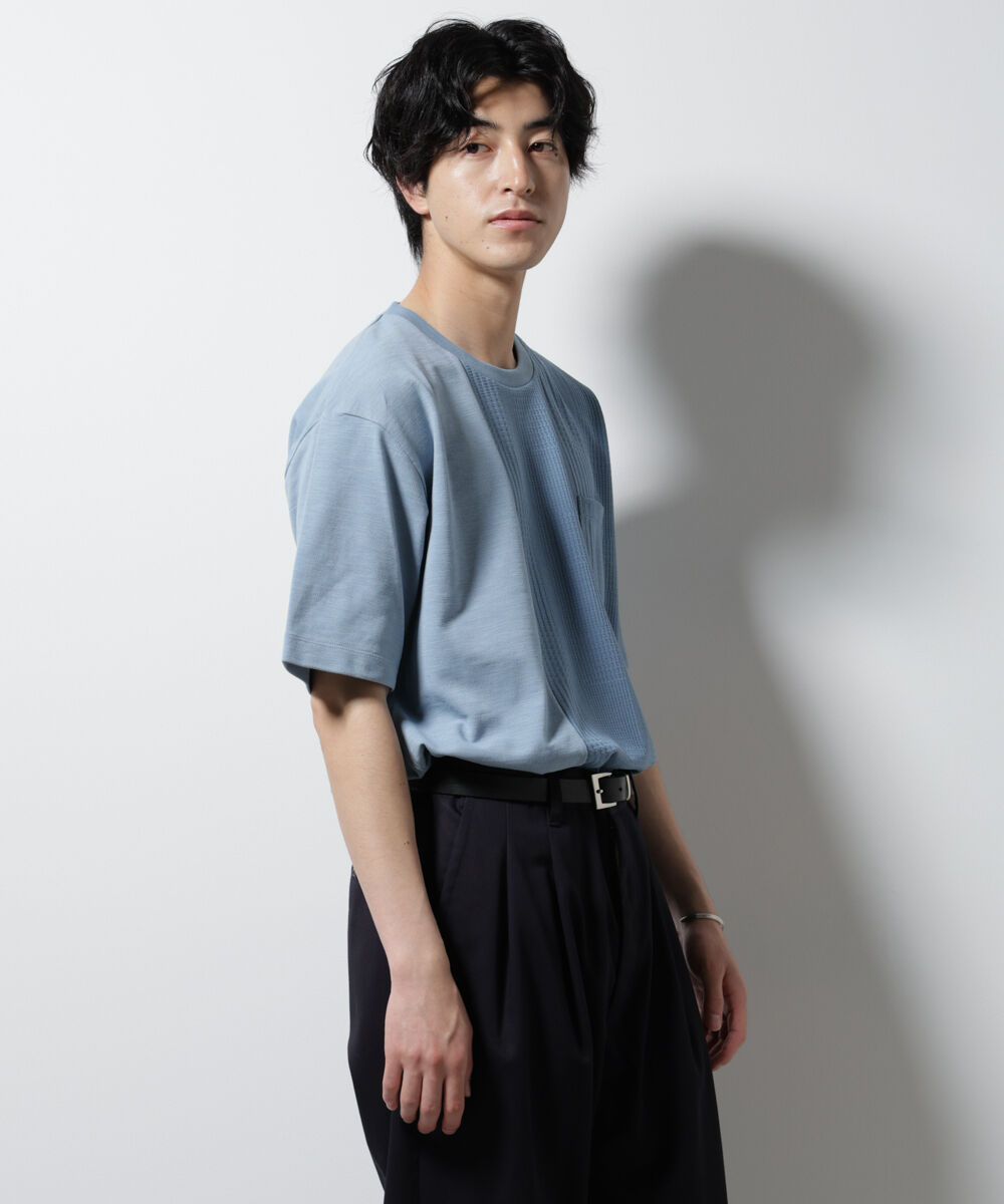 nano･universe「リンクスカノコ コンビTシャツ 半袖」|Tシャツ・カットソー|