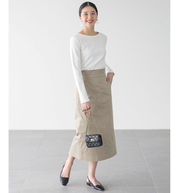 組曲「【WEB限定】サテンストレッチ Iラインスカート」|スカート|