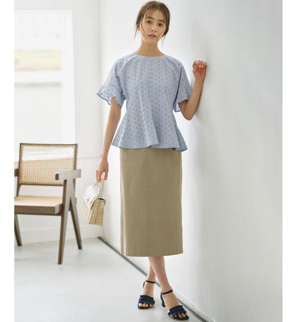 組曲「【WEB限定】サテンストレッチ Iラインスカート」|スカート|