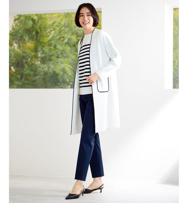 自由区「【洗える】ドライコットンハイゲージニット アウター」|カーディガン|