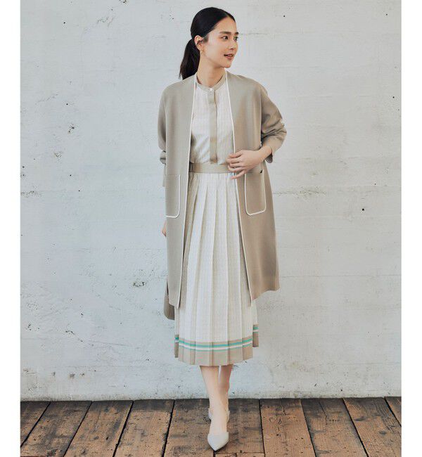 自由区「【洗える】ドライコットンハイゲージニット アウター」|カーディガン|ﾍﾞｰｼﾞｭ&times;