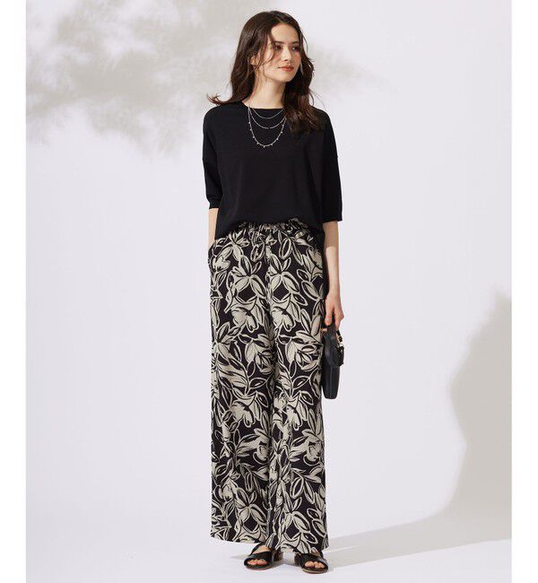 自由区「【接触冷感・UVカット・WEB限定カラーあり】クレープストレッチプルオーバー ニット」|ニット・セーター|