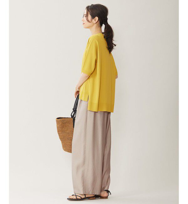 自由区「【接触冷感・UVカット・WEB限定カラーあり】クレープストレッチプルオーバー ニット」|ニット・セーター|