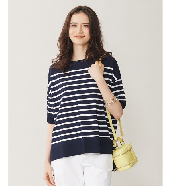 自由区「【接触冷感・UVカット・WEB限定カラーあり】クレープストレッチプルオーバー ニット」|ニット・セーター|ﾈｲﾋﾞｰ&times;ｵ