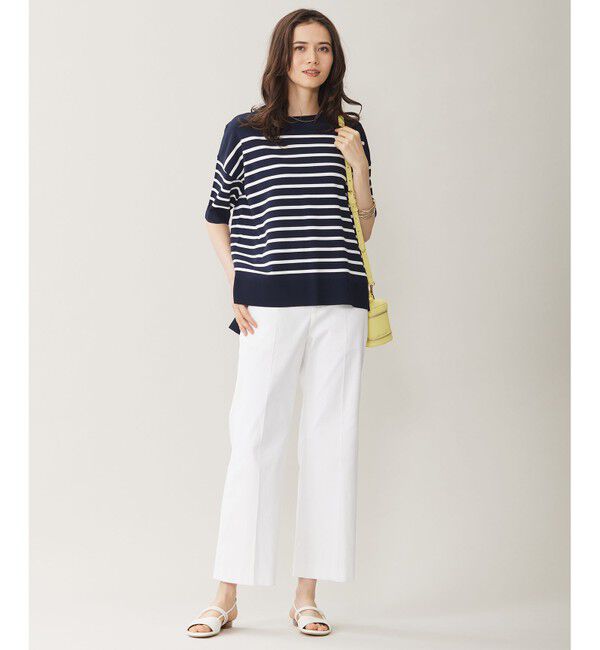 自由区「【接触冷感・UVカット・WEB限定カラーあり】クレープストレッチプルオーバー ニット」|ニット・セーター|