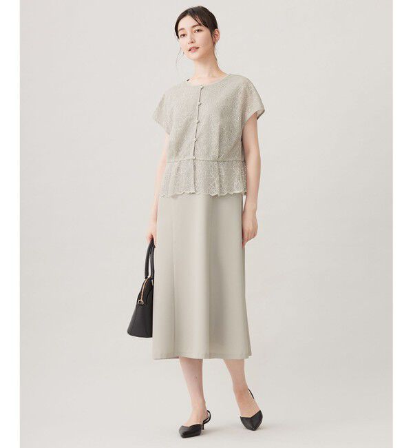 自由区「【カタログ掲載・洗える】レースブラウスコンビ ワンピース」|ワンピース|ｻﾝﾄﾞﾍﾞ