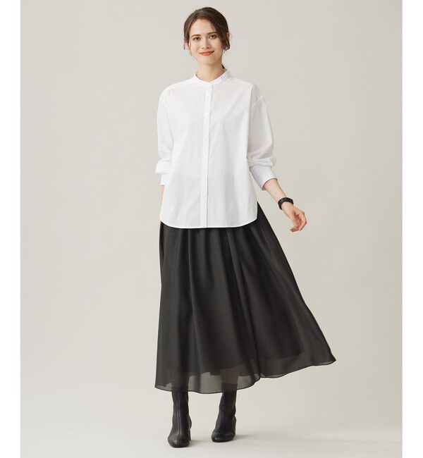 自由区「【ウエストゴム・洗える】シアーギャザー スカート」|スカート|