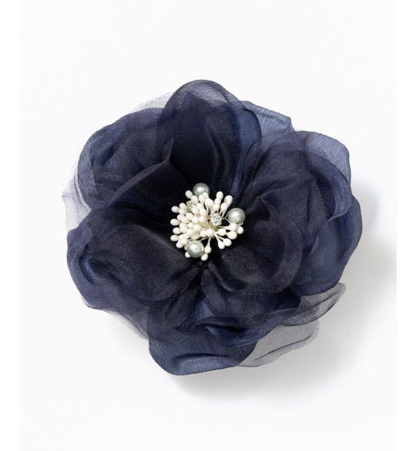 23区「シルク コサージュ」|ブローチ・コサージュ|ネイビー系