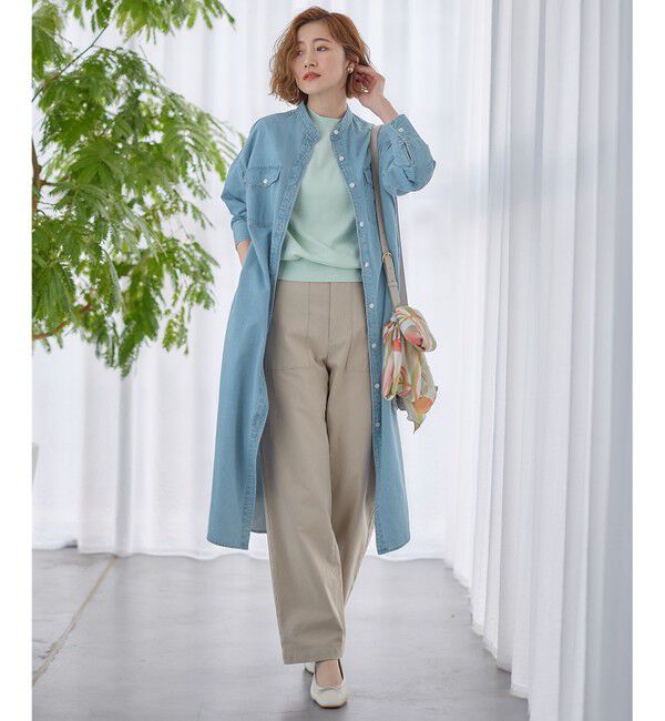 23区「【Oggi4月号掲載/洗える】プレミアムビオコットン 半袖 ニット」|カーディガン|