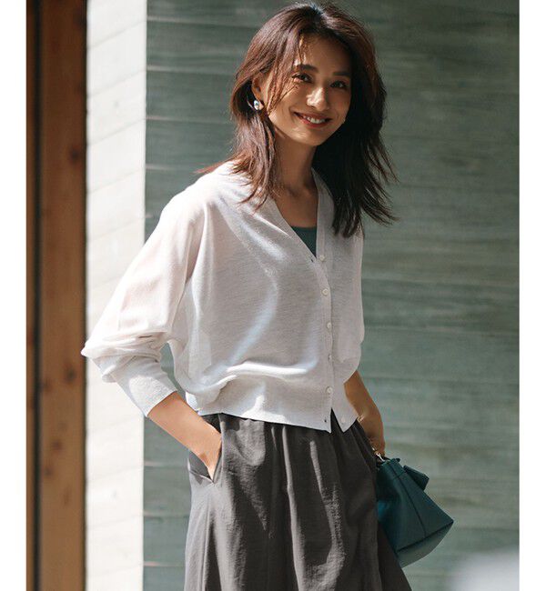 23区「【新色追加】シャイニーシアー ニット カーディガン」|カーディガン|ﾗｲﾄｸﾞﾚ