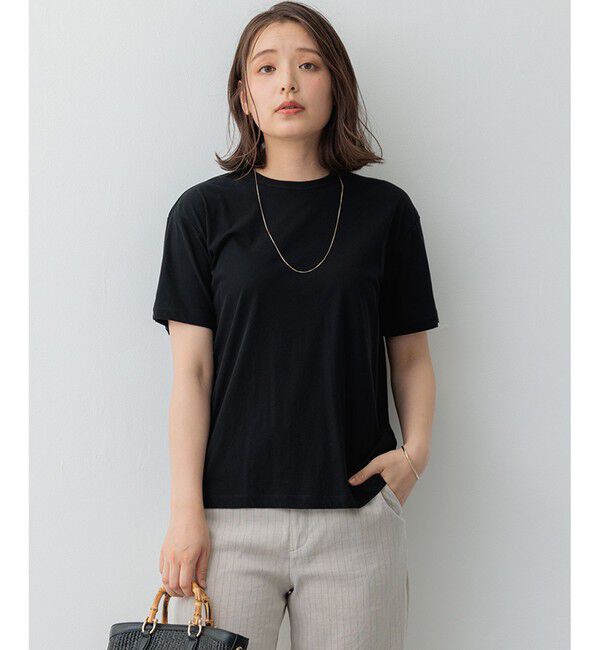 23区「【SLOW/WEB限定】シアーツイストシングルジャージー Tシャツ」|Tシャツ・カットソー|ブラック系