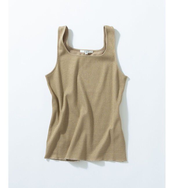 23区「【SLOW/一部店舗限定】好評につき新色追加！ラメリブジャージー タンクトップ」|タンクトップ|ブラウンラメ