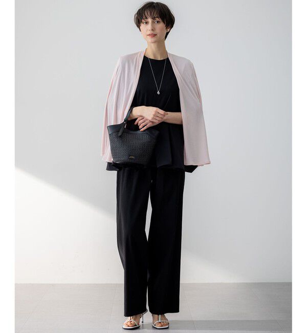 23区「【洗える】リネンレーヨンストレッチ ドロスト ワイド パンツ」|その他|