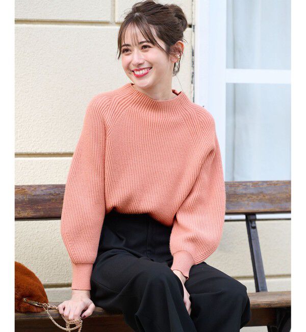 ANY SIS「【大人百花掲載 ヨンアさん着用】冬のシャルマン ラグランスリーブ ニット」|ニット・セーター|ｻｰﾓﾝﾋﾟ