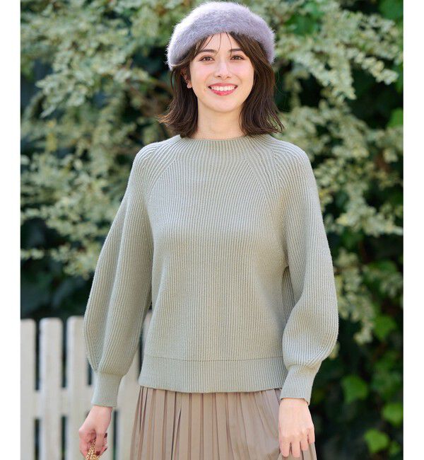 ANY SIS「【大人百花掲載 ヨンアさん着用】冬のシャルマン ラグランスリーブ ニット」|ニット・セーター|ミント