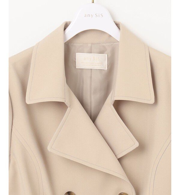 any SiS「【洗える】ベーシックハーフ トレンチコート」|トレンチコート|