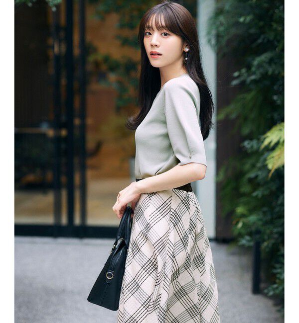 any SiS「【洗える】ツートーンシアーチェック スカート」|スカート|