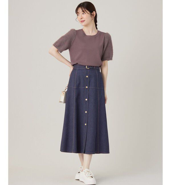 ANY SIS「【洗える】シャギースリーブ ニット」|ニット・セーター|