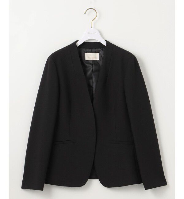 ANY SIS「【保温効果/ストレッチ】シリーズ累計13万枚突破！ビューティサーモ ノーカラージャケット」|ノーカラージャケット|ブラック