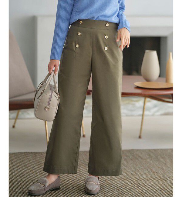 any SiS「【洗える】マリンディテール ワイドパンツ」|その他|カーキ