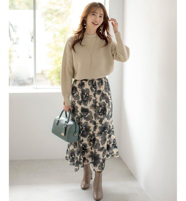 any SiS「【洗える】アートフラワープリント スカート」|スカート|