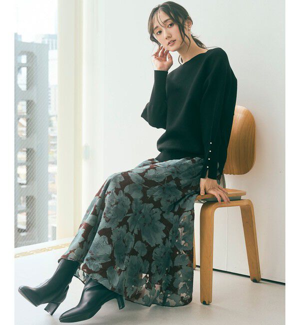 any SiS「【洗える】アートフラワープリント スカート」|スカート|