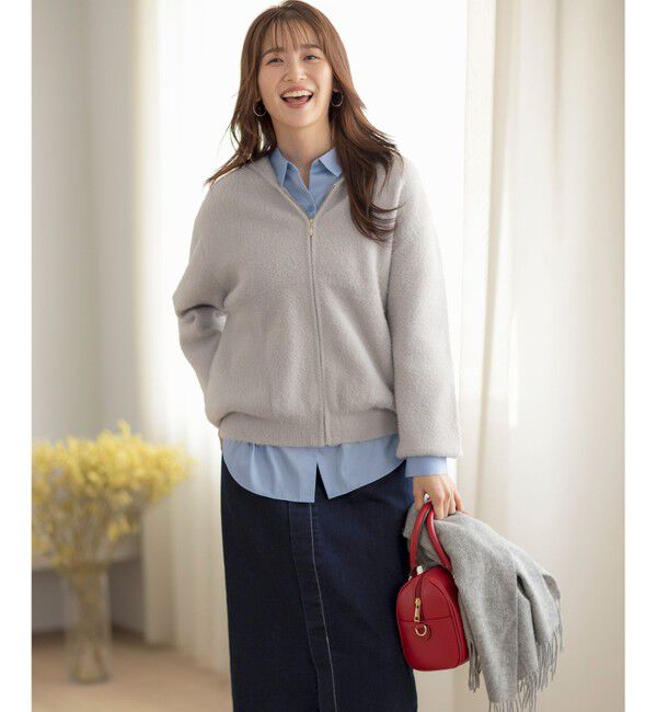 ANY SIS「【洗える】シャギーニット パーカー」|ニット・セーター|